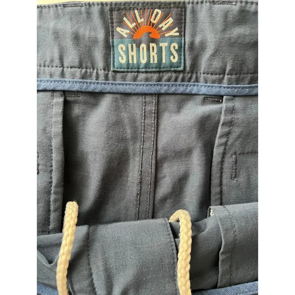 Faherty All Day Shorts Men 34 Blue Performance Stretch Quick Dry Lightweight